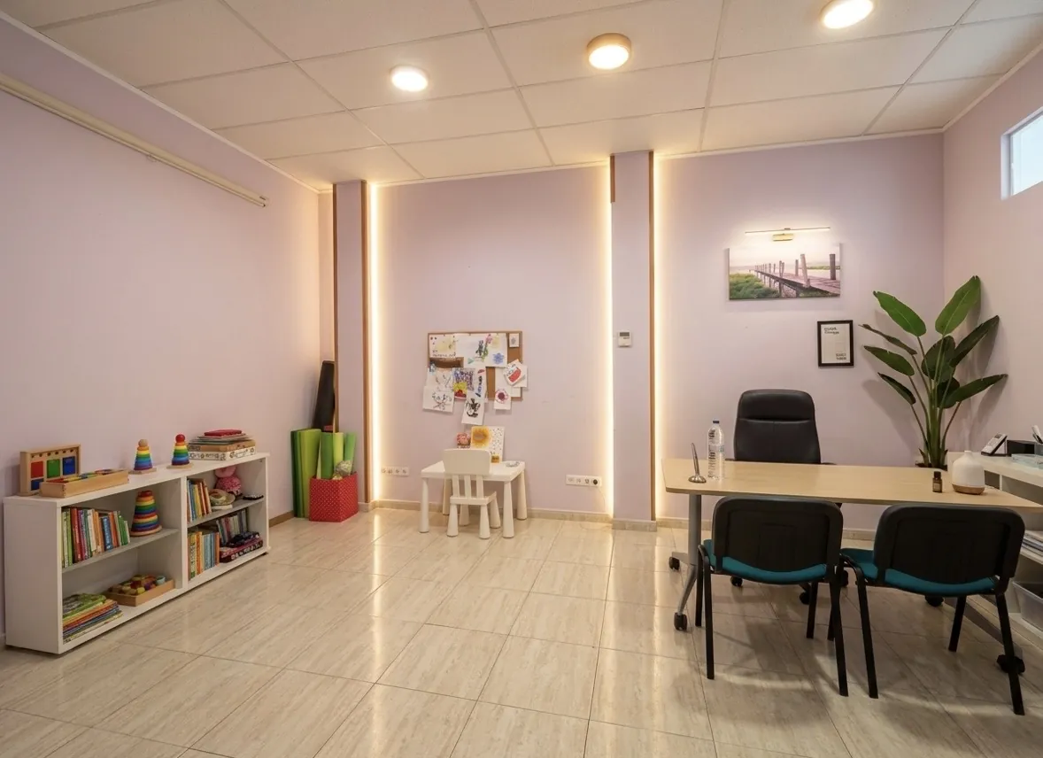 Despatx de consulta amb espai per a infants